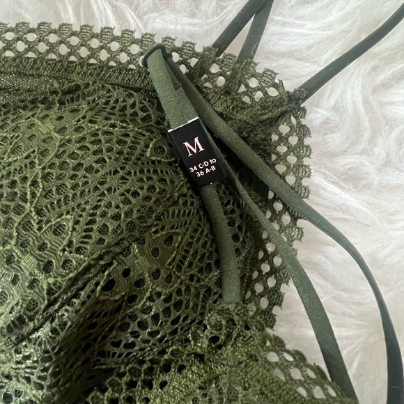 Green Lace Bralette / Bandeau size M - Picture 3 of 6